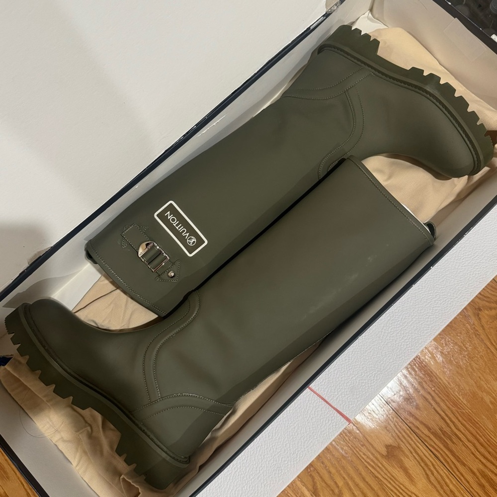 SOLD Louis Vuitton Olive Green Winter & Rain Boots